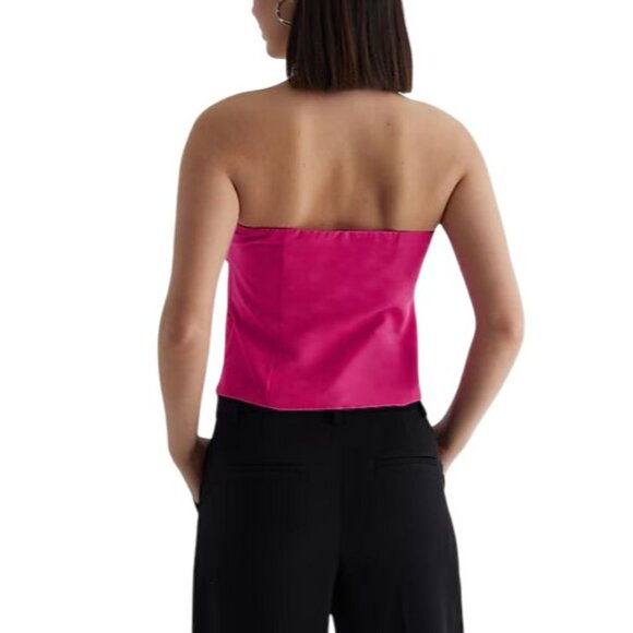 Express Top Size 4 Strapless Bow Corset Tube Hot Pink Bow Feminine Holiday - Picture 2 of 11